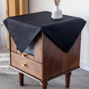 Black Small Square Tablecloth 24 x 24 Inch Washable Solid Polyester Fabric Table Cloth Reusable Wrinkle Resistant Decorative Table Cover for Nightstand Bedside Tables and Party