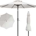 10FT Patio Umbrella, Outdoor Umbrella with Push Button Tilt and Crank, 8 Sturdy Ribs, UV Protection & Waterproof Market Umbrella for Pool, Backyard, Beach,Deck(Cream White)