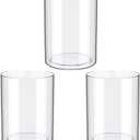 meekoo 3 Pcs Flower Acrylic Vase Cylinders Round Decorative 3 x 4 in Vase Break Resistant Acrylic Flower Cylinder for Centerpiece Home Wedding Decor(Clear, Classic)