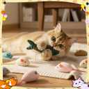 Leitee 12 Pack Cat Toys Bulk Plush Cat Mice Fish Toys Set Mouse Dog Toy for Indoor Kittens Puppies to Eliminate Boredom, Multicolored, Not Filled Catnip(Plush Fish)