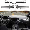 RT-TCZ Carbon Fiber Center Console Dashboard Panel Trim Inner Door Handle Cover Interior Trim Kit Decor Accessories for Jeep Grand Cherokee 2011-2020
