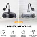 21 inch Barn Lights Outdoor Gooseneck Lighting, Dusk to Dawn Black Exterior Barn Lights, Farmhouse Wall Lighting Fixtures with Sensor for Porch Garage (1, 21" Diameter)