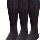 GOLDTOE Men's Canterbury Over-The-Calf Dress Socks, 3-Pairs (Large, Black)