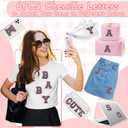 2 x 6Pcs Self Adhesive Chenille Letter Patches Preppy 2inch A-Z Varsity Letter Patches Sew On Embroidered Repair Patch for Clothes Hats Bags Letter Stickers for Laptop Fridge DIY Gift (Purple L)