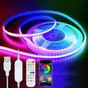 LED Strip Lights RGB COB 6.56 FT 1152 LEDs 5V USB Color Changing Short Strip Light,Multi Color TV Backlight with Remote/Button Control/Smart app for DIY Home Decor (6.56FT/2M)