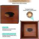 Tissue Box Cover,Wooden Tissue Box Holder,Farmhouse Style,Wood Tissue Box Cover Rectangle,Tissue Box,for Bathroom,Kitchen,Bedroom,Dining Table,Office (Red Walnut Color)