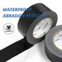 3 x Heavy Duty Waterproof Duct Tape for Industrial & Outdoor Use - 3 Rolls x1.88 x30 Yards, Tear-Resistant, Professional Grade Black Duct Tape