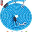 Long Rope Leash for Dog Training 16FT 30FT 50FT 100FT, Reflective Threads Check Cord Recall Training Agility Dog Lead for Large Medium Small Dogs, Dog Tie-out Cable for Playing, Camping, or Backyard (30FT* 1/3inch, Blue)
