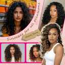14 Inch Pre Looped Ocean Wave Crochet Braids Pure Protein Close to Human Hair 8 Packs Boho Ocean Braids Pre Twisted Deep Wavy Crochet Hair for Black Women(14Inch 1B)