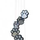 Paw Print Solar Wind Chimes for Outside, Dogs Cat Pet Pawprint Remembrance Wind Chimes,Waterproof Color Changing Solar Hanging Lights,Sympathy Gift for Pet Lover,Balcony,Patio,Yard Decor