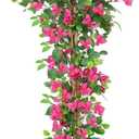 Artificial Bougainvillea Tree Tall Fake Plant Outdoor 5.5FT Pink Flower Tree Fake Tall Plant with Silk Flowers and Lifelike Wood Trunk,Faux Trees Indoor for Home Front Porch Garden Decor