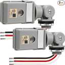 3 Pack Photocell Sensor for Outdoor Light, 120VAC 50/60 Hz IP54 Waterproof Photoelectric Switch, Automatic Dusk to Dawn Sensor for Yard, Garden, Driveway Lighting