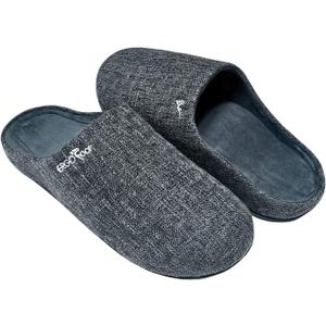 ERGOfoot Orthotic Slippers with Arch Support for Plantar Fasciitis Pain Relief, Comfortable Orthopedic Clog House Shoes with Indoor Outdoor Anti-Skid Rubber Sole (8 Women/7 Men, Grey)