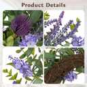 Lavender Wreath for Front Door Spring Summer Wreaths for Front Door, 22 Inch Doors Wreaths for Front Doors Outside All Season, Summer Wreath for Home Wall Window Party Wedding Decor Indoor Outdoor