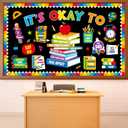 4 x Colorful It's Okay to Bulletin Board SETI nspirational Mental Health Classroom Decor Affirmation Station Bulletin Board Back to School Positive Book Paper Cutouts for Chalkboard Wall Decor