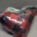 Preboun 6 Pcs Flannel Throw Blanket Bulk 285 GSM Checkered Blanket Fleece Microfiber Throw Blanket Plush Fuzzy Blanket Buffalo Plaid Decor for Couch Sofa Gift Homeless(50 x 60 Inch,Red and Black)