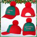 Kenning 6 Pcs Christmas Hat Baseball Cap Funny Adjustable Santa Hats Adult Reindeer Caps Ugly Sweater Hat for Men Women Holiday (Sweater Style)