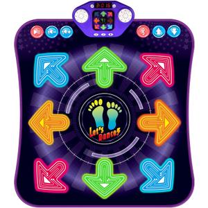 Dance Mat Toys for 3-12 Year Old Girls Boys, Dance Pad with Light Up 8-Buttons & Bluetooth, Music Dance Game with 7 Game Modes, Christmas Birthday Gifts for 3 4 5 6 7 8 9 10+ Year Old Girls Boys (Purple)