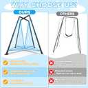 Swing Set with Tent Swing, Hanging Tree Tent w/Swing Frame, X-Shaped Swing Stand with Tent Swing, Tent Swing Chair, 330 lbs, w/Rainbow Lights String, Indoor Outdoor Use (Light Blue)