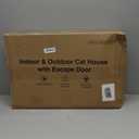 Weatherproof Heated Cat House for Outdoor in Winter, Heated Cat Bed Kitty Shelter with Cat Heating Pad, Insulated & Safe Escape Door, Warm Home for Outside Stray Cat (16.5"x26.3"x14.2", Green)