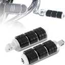 INNOGLOW Motorcycle Foot Pegs Footrest Aluminum Black Rubbe Anti Vibration Footpegs Male Mount Pegs for Harley Davidson H-D 8000 8002