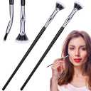 PAGOW 2 Pcs Folding Angle Scalloped Lash Brush, 2024 New Mascara Fan Brush for Lashes, Multifunctional Mascara Brush Eyelash Comb Separator, Eye Lash Fan Brush Wands Makeup Tool, Set of 3