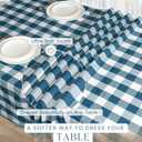 Buffalo Plaid Check 52"x70" Tablecloth 100% Cotton Washable Rustic Rectangle Table Cover Decorative for Gifts, Dining, BBQ, Buffet Parties & Camping - Teal
