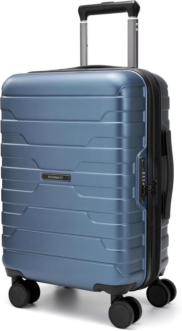 BAGSMART Carry On Luggage 19 L x14 W x9 H Airline Approved with Spinner Wheels, Lightweight 20 Inch Luggage with TSA Lock, Expandable Hard Shell Carry On Suitcases for Men Women, Royal Blue