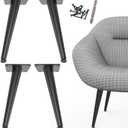 12 inch Furniture Legs Heavy Duty, Metal Legs for Furniture Set of 4, Mid Century Modern Short Cabinet Dresser Feet Replacement for Chair Stool Futon Cube Storage Ottoman, Satin Black