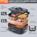 Heated Lunch Box 90W Electric Lunch Box for Adults with 2L Stainless Steel Container Portable Food Warmer for Men/Car/Truck/Work/Travel Loncheras Para Hombres De Trabajo 12/24/110v