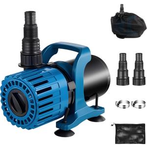 TONGCHANT Pond Pump for Fountain Fish Pond & Waterfall, 600-1800GPH,13ft Lift, 100W Adjustable Flow Submersible Water Pump, Ultra Quiet Fountain Pump, Waterfall Pump, Filter Bag & 20ft Cord, UL Listed