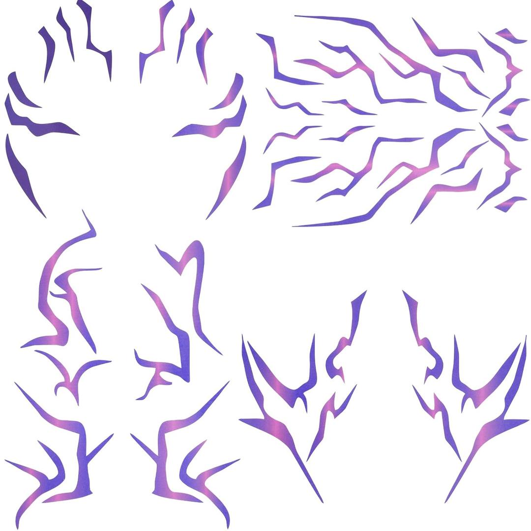 Purple Ombre Temporary Tattoos  Realistic Waterproof Body Art for Cosplay, Halloween, and Party Makeup (4 PCS)