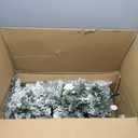 QBA 2 Pack 4FT Prelit Flocked Christmas Tree, Slim Pencil Christmas Tree with 200 Warm White Lights, 190 PVC Branches, Artificial Xmas Tree for Home Office Porch Party Holiday Decoration