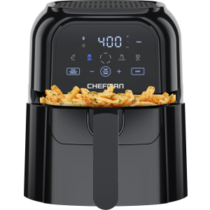 Chefman TurboFry Touch 6 Qt Air Fryer w/ Digital Display and Shake Reminder - Black