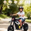 24V Electric Dirt Bike for Teens, 12" Fat Tire 350W Electric Motorcycle
Large Battery, 14MPH Top Speed, 130 LBS Max Load, Mini Dirtbike for Kids, Mountain Off-Road Bike Fit Age 10+