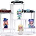 6 Tier Clear Action Figures Display Risers Stand Shelf, Acrylic Display Stands for Collectibles,Pop Figures Holder Perfumes Organizer,Large Rock Risers Rack