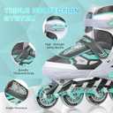 Adjustable Inline Skates for Kids and Adults, Outdoor Beginner Roller Skates with All Light Up Wheels for Girls, Boys, Men and Women (Large(US 6Y-8.5Y)Youth, Grey)