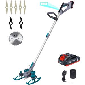 Cordless Weed Wacker, 20V MAX* 2.5Ah Battery Powered Weed Trimmer with Blades, Runing Time 45-60mins, Weight only 5.2 lbs, Edger/Mower in 1