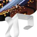 Gutter Clips for Hanging Outdoor Lights: 50Pcs Metal White Weatherproof Christmas Light Clips for Outside String Lights Xmas Halloween Seasonal Rope Mini Decoration Lights