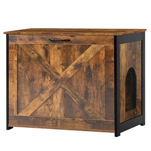 Dwanton Cat Litter Box Furniture Hidden, Cat Litter Box Enclosure, Reversible Entrance Can Be on Left or Right Side, Indoor Cabinet, Wooden Washroom, End Table, Nightstand, Rustic Brown, 27.6" L
