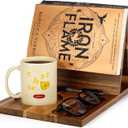 Wooden Book Stand for Reading Rest, Acacia Triangle Book Holder with Cup, Glasses, Pen & Phone Holder, Book Nook Reading Valet for Book Lover Gifts