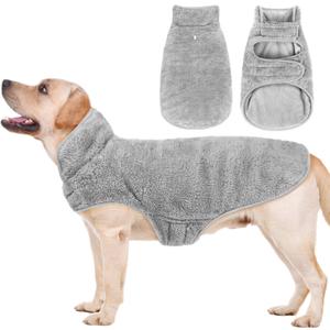 Malier Dog Winter Coat, Reversible Fleece Dog Cold Weather Coats, Windproof Warm Snow Puppy Jacket Vest Pet Clothes for Small Medium Large Dogs (Gray, XLarge)