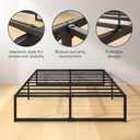 Zinus Lorelei 14 Inch Metal Platform Bed Frame, Steel Slat Support, No Box Spring Needed, Eco Friendly WonderBox(TM) Packaging, 12.4 Underbed Storage, Easy Assembly, Black, Queen