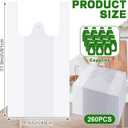 Kisston 260 Count Jumbo Size Plastic T Shirt Bags with Handles, 35 Mic, XX Large Plain Plastic T Shirt Grocery Bags, Thick and Heavy Duty (32" X 19",White)