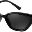 FEISEDY Trendy Polarized Cateye Sunglasses for Women Men Retro Rectangle Narrow Sunnies B4176