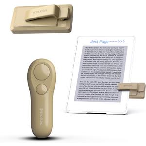 SK SYUKUYU RF Remote Control Page Turner for Kindle Reading Ipad Surface Comics, iPhone Android Tablets Reading Novels Taking Photos(Light Brown)