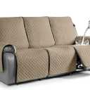 TAOCOCO Waterproof Recliner Couch Covers Sofa Slipcover for 3 Cushion Couch, Pet Sofa Cover for 3 Seat Recliner, Washable Reclining Sofa Cover Furniture Protector with Straps(3 Seater, Camel) (3 seater, Camel)