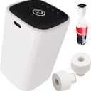Fizz Keeper Pump USB Charging Includes 2 Reusable Cap to Keep Carbonated Beverages More Bubbly and Fizzy, Fits Standard Carbonated Beverage Cap (White)