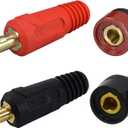 RIVERWELD TIG Welding Cable Panel Connector Plug & Socket Set DKJ35-50 & DKZ35-50 315Amp With Red & Black Color Dinse-Style Quick Fitting 4pcs