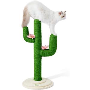 VETRESKA Cat Scratchers for Indoor Cats Cactus Cat Scratch Post Sisal Rope , 31.5'' Tall Green Vertical Cactus Cat Tree Scratching Posts Protect Furniture